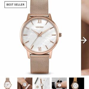 Vincero Rose Gold Mesh Watch (Eros Petite)